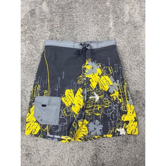 Nike Other - Vtg Nike Board Shorts Mens Extra Large Yellow Floral Diverge Swim Trunks 2000s